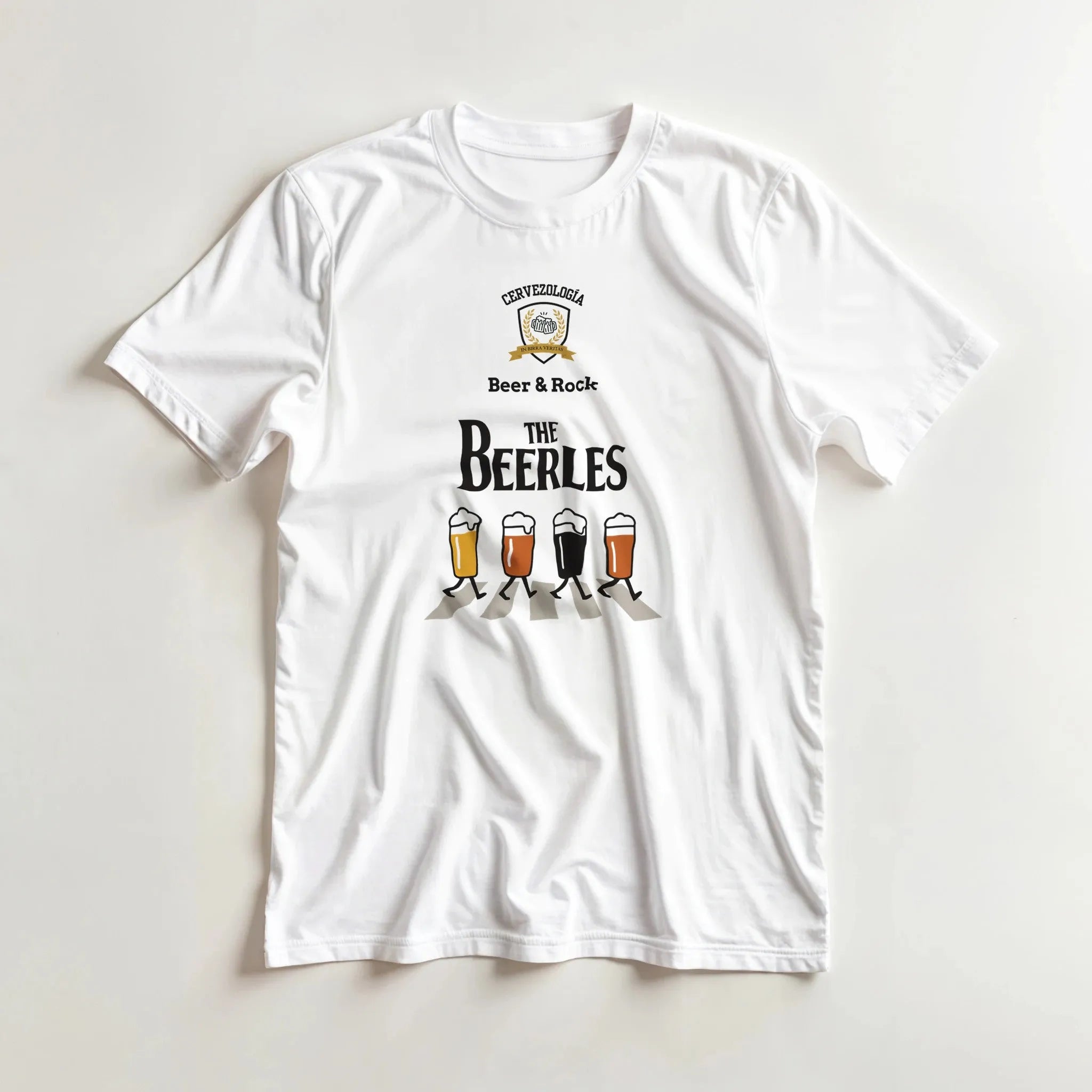 Camiseta cervecera manga corta Camiseta Beer & Rock The Beerles  cervezología