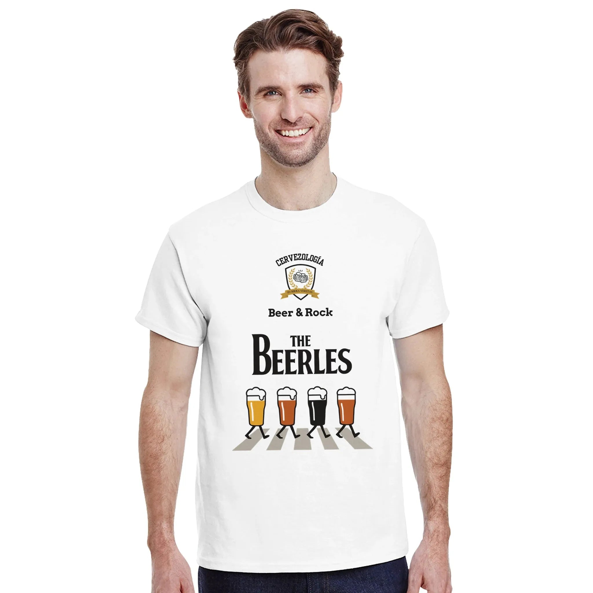 Camiseta cervecera manga corta Camiseta Beer & Rock The Beerles  cervezología