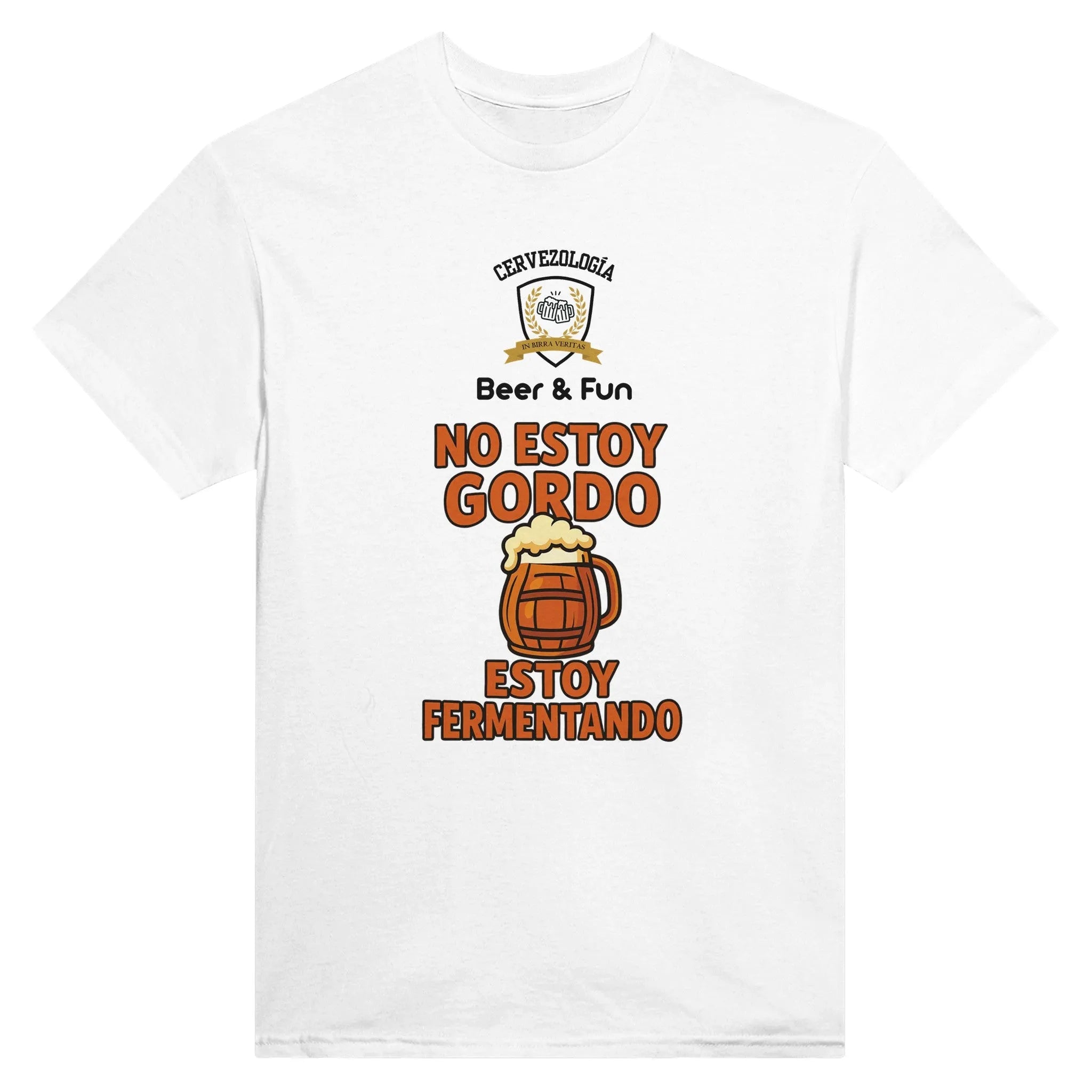 Camiseta cervecera manga corta No estoy gordo, estoy fermentando  cervezología