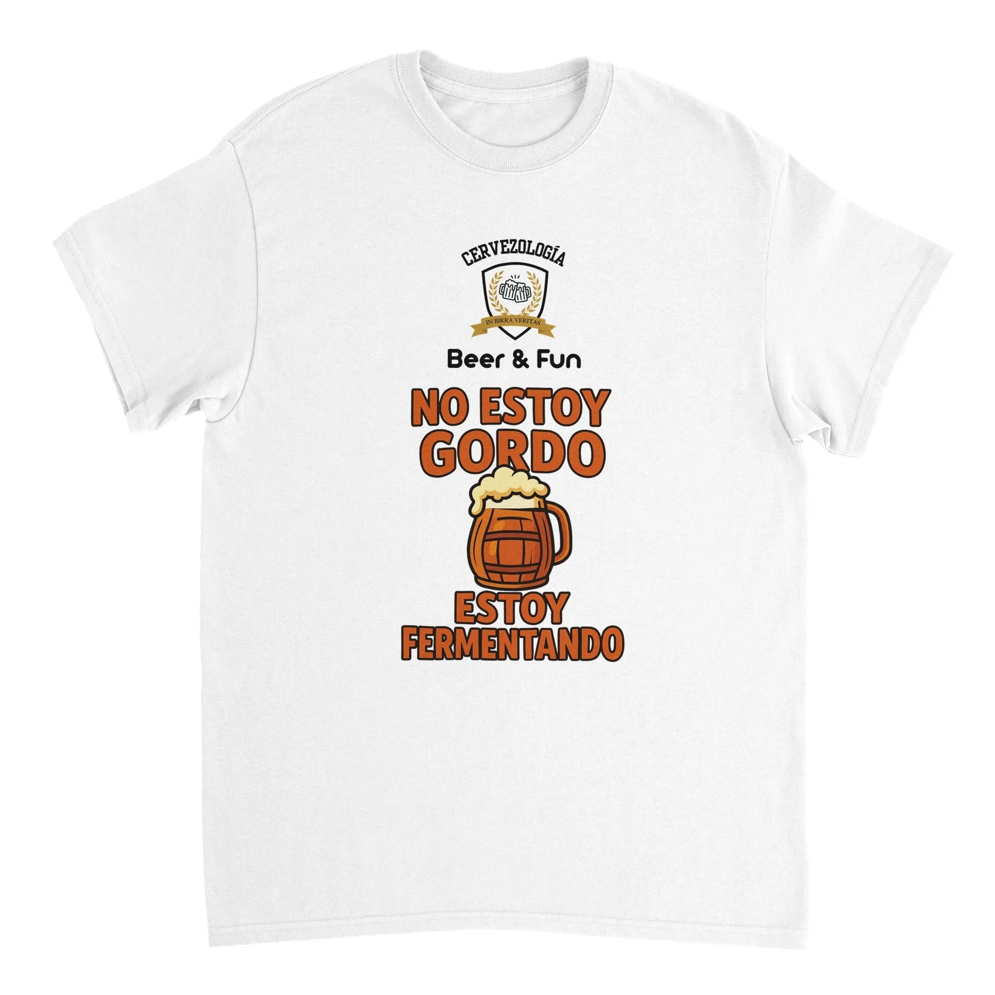 Camiseta cervecera manga corta No estoy gordo, estoy fermentando  cervezología