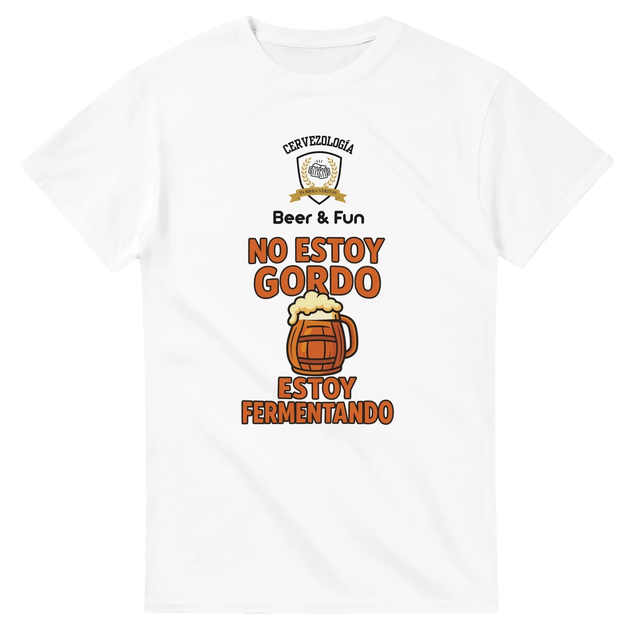 Camiseta cervecera manga corta No estoy gordo, estoy fermentando  cervezología