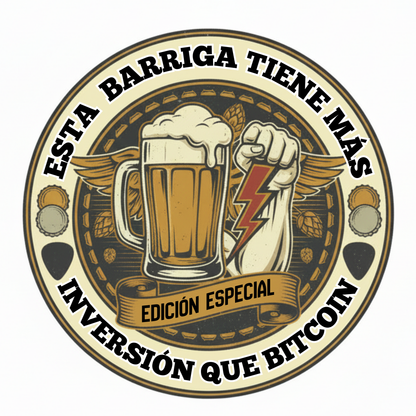 Estampado circular cervecero “Edición Especial” para camiseta, con cerveza y rayo